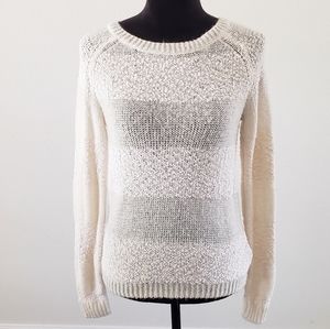 B2G1 LC Lauren Conrad Ivory Striped Knit Sweater